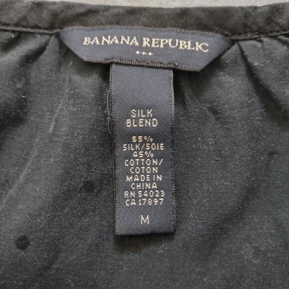 Banana Republic silk flutter sleeve top - black - M - Picture 5 of 6